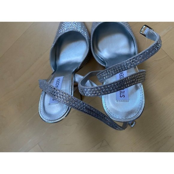 Steve Madden BNWT "Zestful" silver stone heel pointed toe - Picture 4 of 8